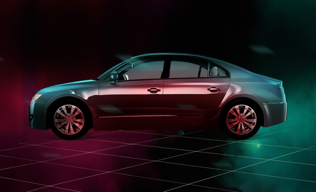 model 3D auta stworzony za pomocą konfiguratora 3D